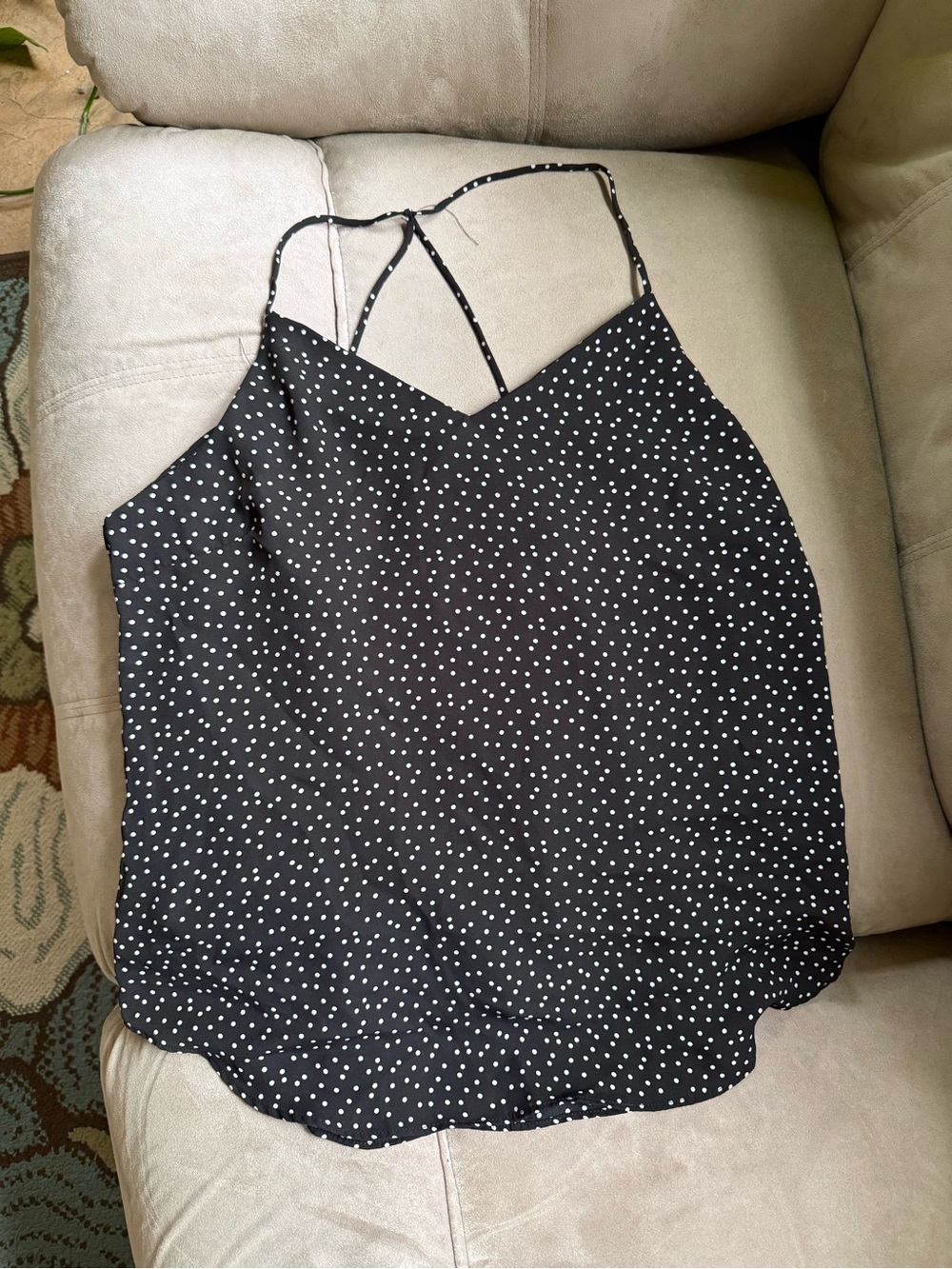 Active USA Black Polka Dot Strappy Cami